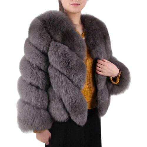 QIUCHEN PJ5074 2021 free shipping new arrival women real fox fur winter coat genuine fur short coat long sleeves