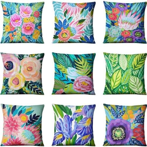 New oil paintings, geometric figures, flowers, beautiful flamingos, cushion covers, home sofa decorations, pillowcases