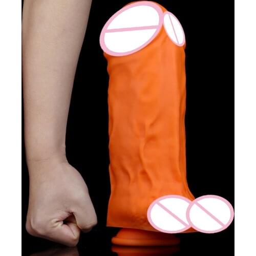 9cm Diameter Huge Realistic Penis Suction Cup Skin Feeling Soft Liquid Silicone Dildo Women Masturbation Vagina Sex Toys Men Ass