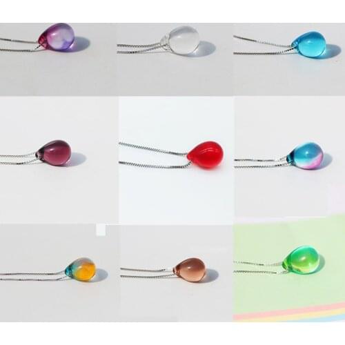 New Arrival 2020 Fashion Choker Necklace Beach Ocean Sea Mermaid Tears Pendant Necklace Colorful Jewelry For Women