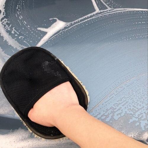 Car Wash Glove Auto Cleaning Waxing Gloves Brush Cleaner Wool Soft Washing Gloves Cleaning Brush Motorcycle Washer Care