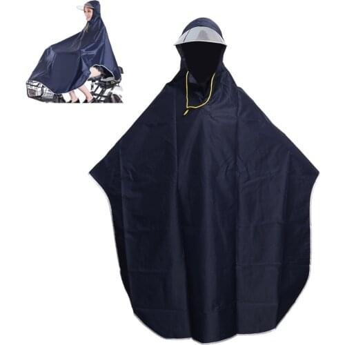 Mens Womens Cycling Bicycle Bike Raincoat Rain Cape Poncho Hooded Windproof Rain Coat Mobility Scooter Cover Hooded Raincoats