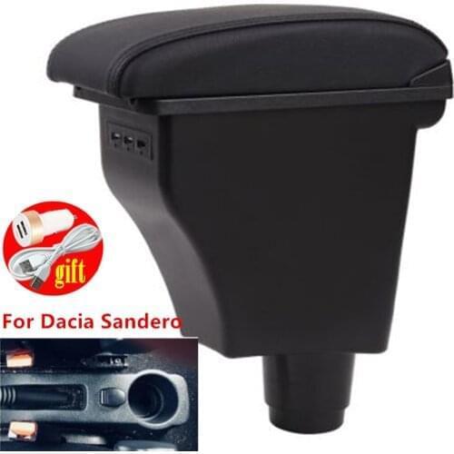 For Dacia Sandero armrest box central Store content Storage box Dacia stepway armrest box with USB interface