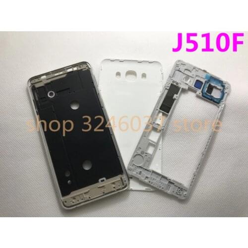 Full Housing cover for samsung Galaxy For Samsung Galaxy J5 J510 J510F 2016 Middle Bezel Frame +battery back+Front Screen Glass