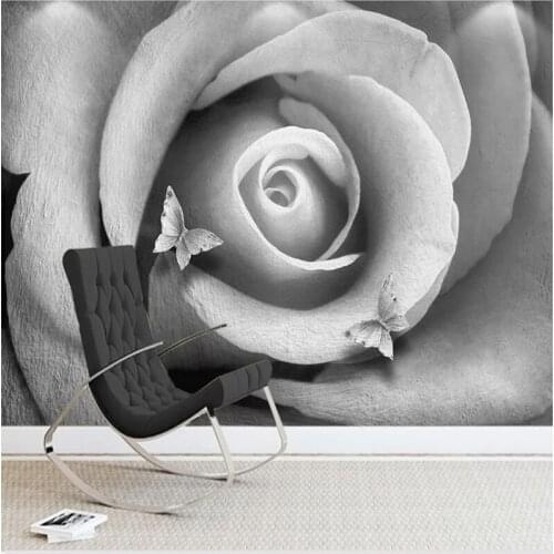 Custom papel de parede 3d,gray embossed rose murals for living room bedroom sofa background home decoration waterproof wallpaper