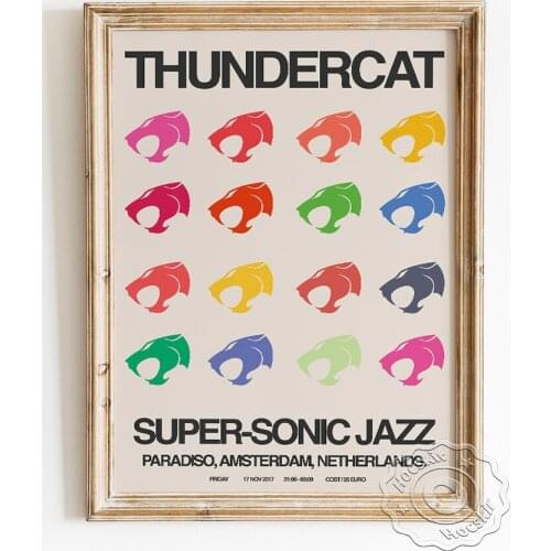 American Singer Stephen Lee Bruner Gig Poster, Thundercat Fans Collection Prints, Colorful Geometry Abstract Pattern Wall Decor