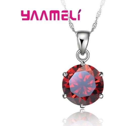Cost Sale Nice 925 Sterling Silver Necklace Women Wedding Jewelry 6 Claw Cubic Zircon Pendant Engagement Accessories