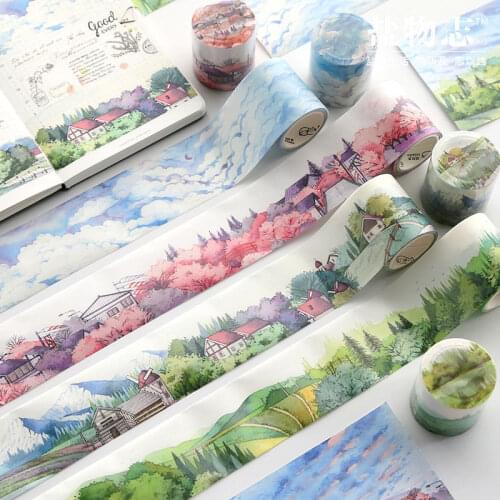 Hand Account and Paper Tape Sub-packaged In The Cloud Ins Sky Landscape and Paper Hand Account Material Decorative Stickers