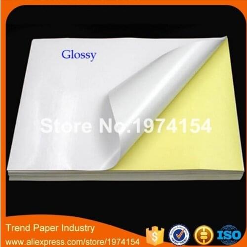 500 Sheets A4 Label Sticker Glossy Surface Paper 297mmx210mm For Laser Printer Self-adhesive