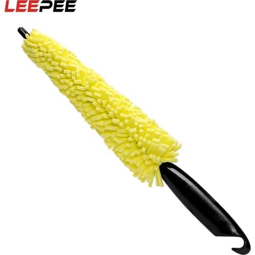 LEEPEE Wheel Rims Tire Washing Brush Car Wash Sponges Plastic Handle Car Wheel Brush Vehicle Cleaning Brush Auto Scrub Brush
