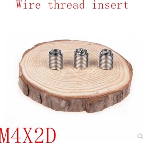 50Pcs M4*2D Stainless Steel Coiled Wire Helical Screw Thread Inserts M4 Screw Bushing self tapping thread repair tool