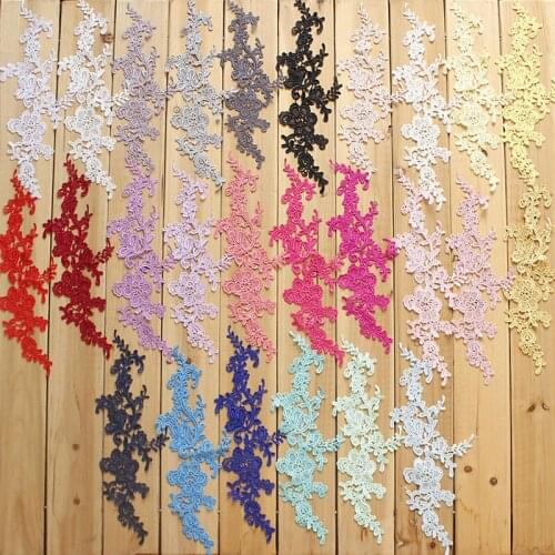 10Pieces Venice Lace Applique Colorful Fabric Flower Craft Brides Laces Sewing DIY Crafts Polyester Lace Trim Accessories