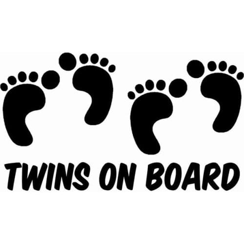 15*8.5cm Twins On Board Car Sticker Baby Child Quote Vinyl Decal Lovely Humour Funny JDM Drift Car Sticker