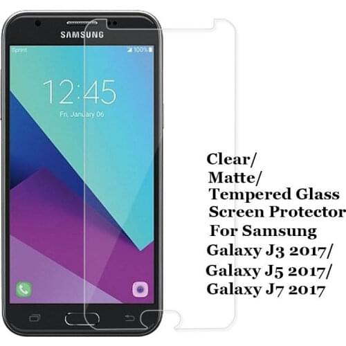 Screen Protector for Samsung Galaxy A3 A5 A7 J2 J5 J 7 3 1 2017 PRIME Tempered Glass protective Cover film+Clean kits