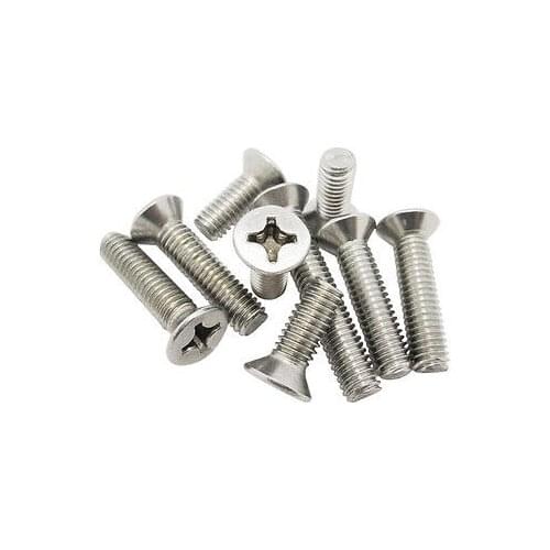 10Pcs Stainless Steel M8*1.25*16-50 Flat Head Machine Screws Phillips Screws fastener