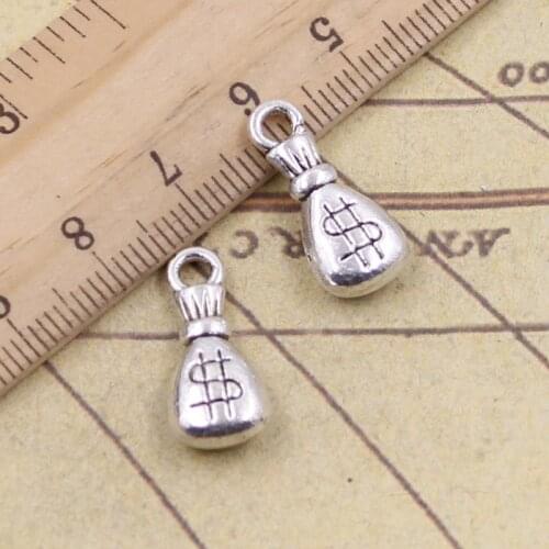 20pcs Charms Wallet Dollar Purse Money 20x9x5mm Tibetan Pendants Crafts Making Findings Handmade Antique DIY Jewelry