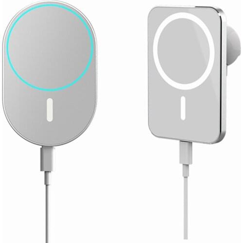 15W Car Wireless Charger Magnet Adsorption Mobile Phone Wireless Charger Intelligent Recognition Fast Charging to Android iPhone