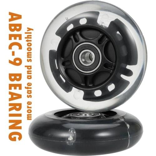 2pcs 80mm inline skate wheels Wheels LED Flash Light Up Skate Wheels Mini Scooter wheels with ABEC-9 Bearings