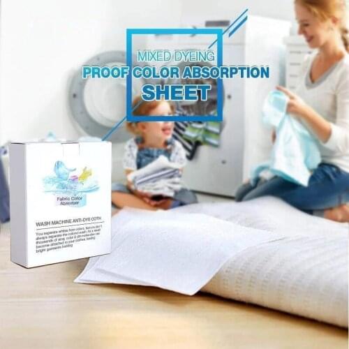 24Pcs Mixed Dyeing Proof Color Absorption Sheet Anti Dyed Cloth Laundry Papers Color Catcher Grabber Cloth Washing Machine Use