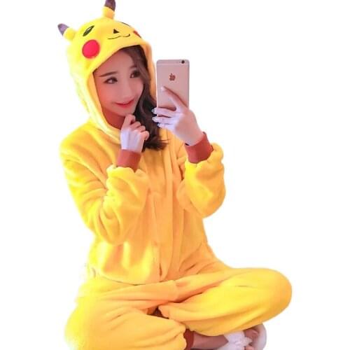 5611c-1 Flannel Cartoon Animal One-Piece Clothes and paws Pajamas Couple Autumn and Winter Red and Green Dinosaur Stars Warmer