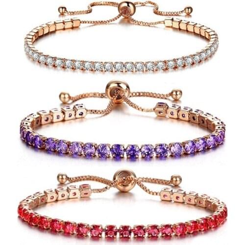 Luxury Bracelets for Women Sparking Cubic Zirconia Jewerlly Rose Gold Color Handmade Friends Gift Cute Jewelry Gift