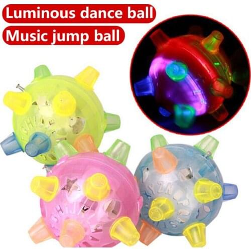 Kids Funny Colorful Flashing Automatic Bouncing Ball LED Light Novelty Musical Electric Toys Dancing Ball Gift for Boy Girl