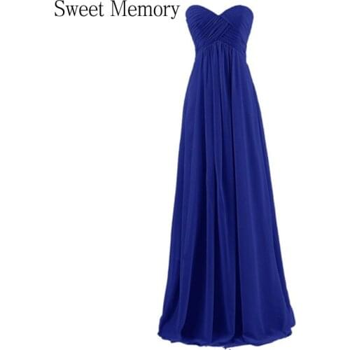 Custom Made Strapless Green Navy Blue Pink Violet Long Bridesmaid Dresses Wedding Party Prom Graduation Vestidos Sweet Memory