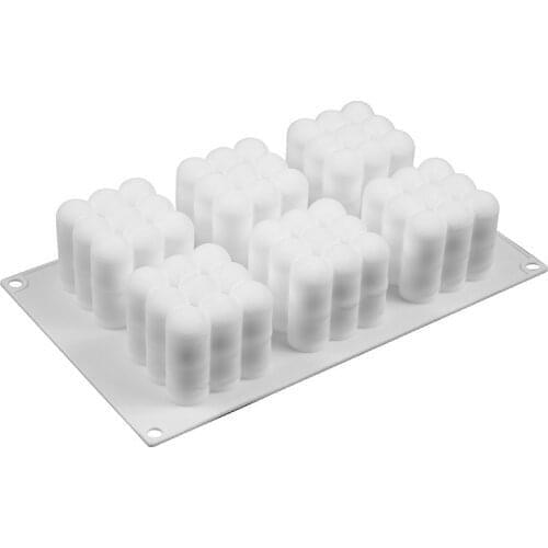 Rubiks Cube Mould 3D Cube Baking Mousse Cake Mold Silicone Square Bubble Dessert Molds Cake Tray Kitchen Bakeware Candle Plaste