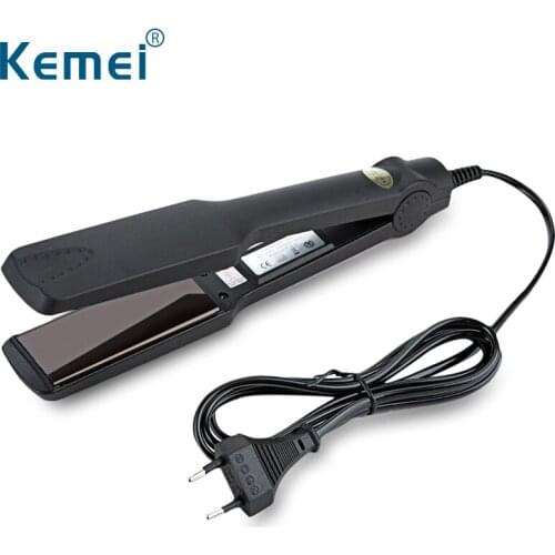 KEMEI Professional Straightening Iron Fast Warmup Thermal Performance Tourmaline Ceramic Heating Plate Hair Straightener KM-329