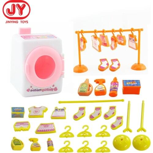 Mini Doll Accessories Household Laundry tools toys For kids Doll Accessories High Quality Dollhouse Kids Educational Toys