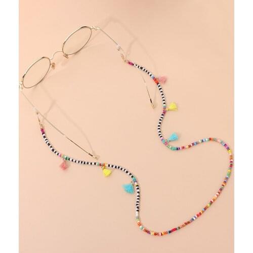 Multi-color Matte Bead Sunglasses Chain Mask Cord Holders Travel Fashion Anti-skid Hanging Glasses Chain Mask Chain Accessories