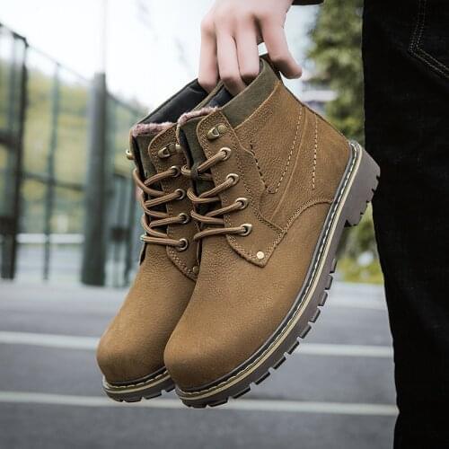 Genuine Leather Men Boots Durable outsole Man Boots Brand Comfy Fashion Comfortable Winter Warm Walking Boots Men Shoes