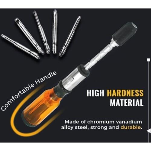 5 in 1 Push Pull Ratchet Screwdriver set Multi Tool Press Type Semi-automatic Rotating Screwdriver Socket Screw Driver Kit