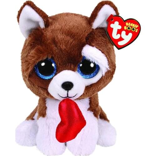 New 15CM Ty Beanie Smootches Big Glitter Eyes Valentine Puppy Collection Cute Stuffed Plush Animal Doll Baby Toys Christmas Gift