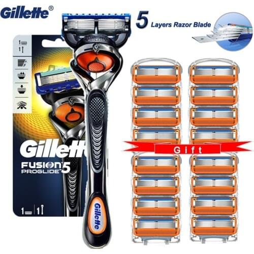 Original Gillette Fusion Proglide Men Manual Shaver Razors Machine For Shaving Blades 5 Layer Cassettes With Replaceable Blades