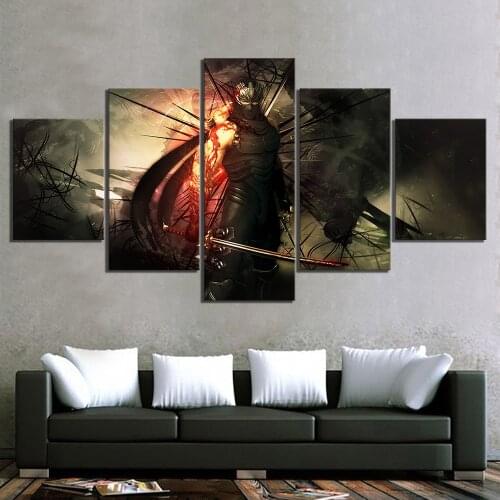 5 Piece Video Games Ninja Gaiden Poster Wall Stickers RYU HAYABUSA Ninja Pictures Canvas Paintings Wall Art for Home Decor