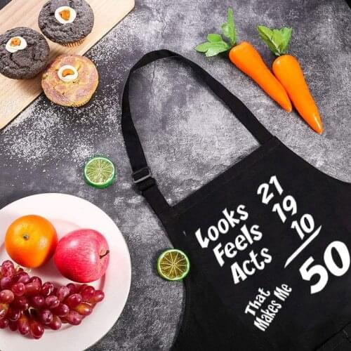 Chef Baker friend mom dad Uncle aunt sister Brother Husband wife 50th 50 years old fifty Birthday Novelty Gift present Apron