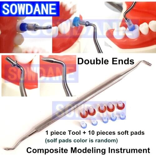 Dental Resin Composite Trimmer Spatula Dental Contact Shape Former with Caps Composite Modelling Instrument Filling Filler
