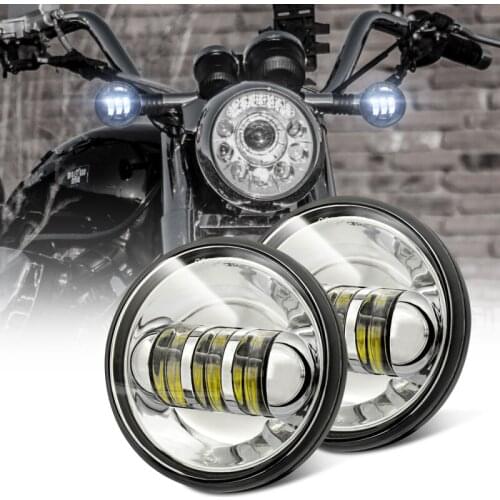 Motorcycle LEDs 4-1/2" 4.5inch LED Passing Light Fog Lamps Auxiliary Light Bulb Projector Spot Driving Lamp Headlight 3000LM