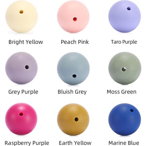 New colors Silicone beads 9/12/15mm Baby Teething Silicone DIY Teether Toy BPA FREE Babty Teether