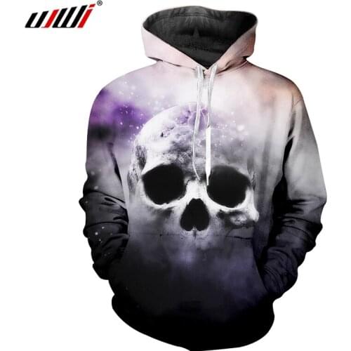 UJWI Hoodies Man Fashion New Loose smoke 3D Hoodies Print Skulls Casual Oversized Costuming Homme Winter hoodie