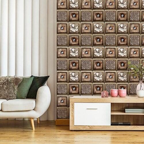30x30cm/pc Waterproof 3D PVC Grain Wall Stickers Paper Brick Stone wallpaper Rustic Effect Self-adhesive Home Decor Sticker Room