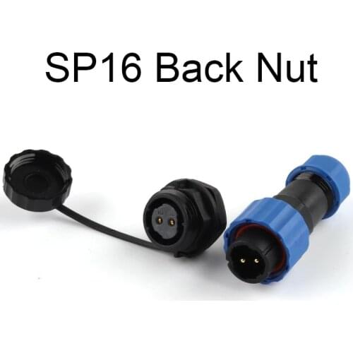 SP16 IP68 Waterproof Connector 2/3/4/5/6/7/8/9 Pin Aviation PlugMale Plug & Female Socket Panel Mount Wire Cable Connector