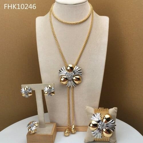 Yuminglai Costume Jewelry African Fashion Jewelry Sets Long Necklace FHK10246