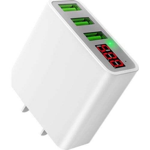 LED Display 3 USB Charger, ROCK Universal USB Charger Fast Charging Wall Charger For iPhone Samsung Xiaomi Max 2.4A