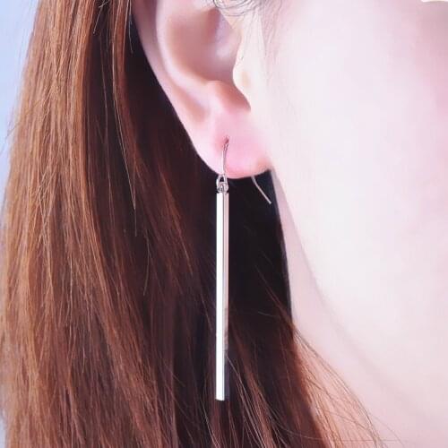 MENGYI Simple And Exquisite Long Column Drop Earrings Women Geometric Square Jewelry Party Wear Friend Gifts