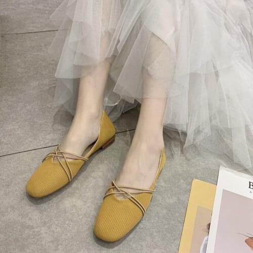 Spring/Autumn New Square Head Flat Shoes Women Simple Fashion Soft Solid Color Lightweight Comfortable sapato feminino W28-34