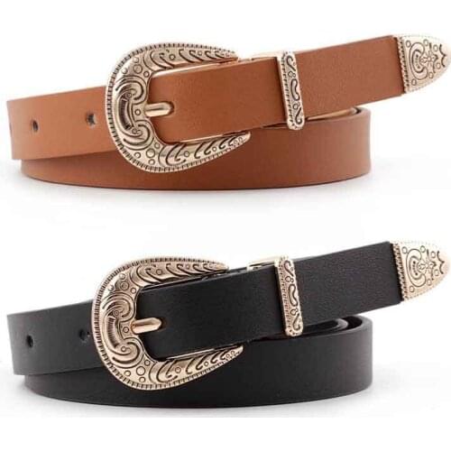 2021 Womens Fashion High Quality Vintage Cave Pin Buckle Belt Luxury Thin Leather Belt Designer Belt Jeans Dress
