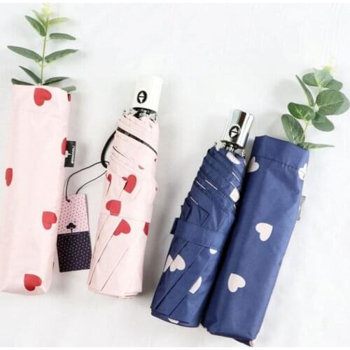 Luxury Umbrella Mini Three Folding Automatic Umbrellas For Women Anti-UV Lovely Rain Umbrella