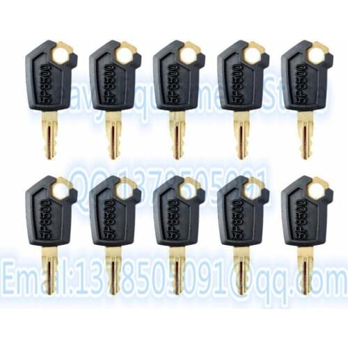 10 PCS High Quality 5P8500 Key For Caterpillar CAT Heavy Equipment Ignition Loader Excavator Dozer Metal & Plastic Black & Gold